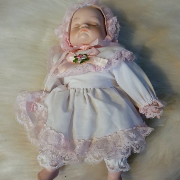 Vintage Porcelain Baby Doll Stuffed Body - Picture 2 of 7